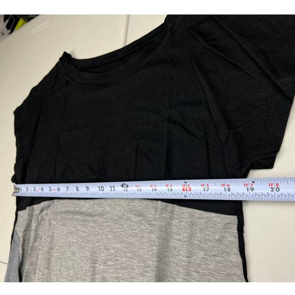 Women Medium Colorblock Short Sleeve T-Shirt Mini Dress Casual Summer Tunic - Picture 4 of 9